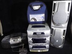A Venturer stereo system with speakers, Aiwa stereo system and other.