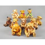 Ten limited edition Bloor China figurines of Teddy Bears.