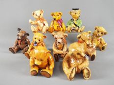 Ten limited edition Bloor China figurines of Teddy Bears.