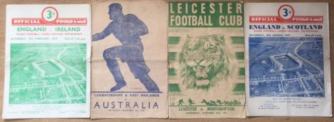 Rugby Union Programmes.