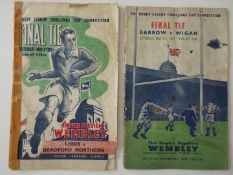 Rugby League Challenge Cup Competition - two early Final Tie match programmes,