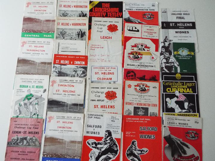 Rugby League - Lancashire County Challenge Cup Final, 25 programmes comprising 1952, 58, 59, 60, 61,