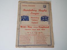 Rugby League - a rare souvenir programme Bundaberg Rugby League, Australia,