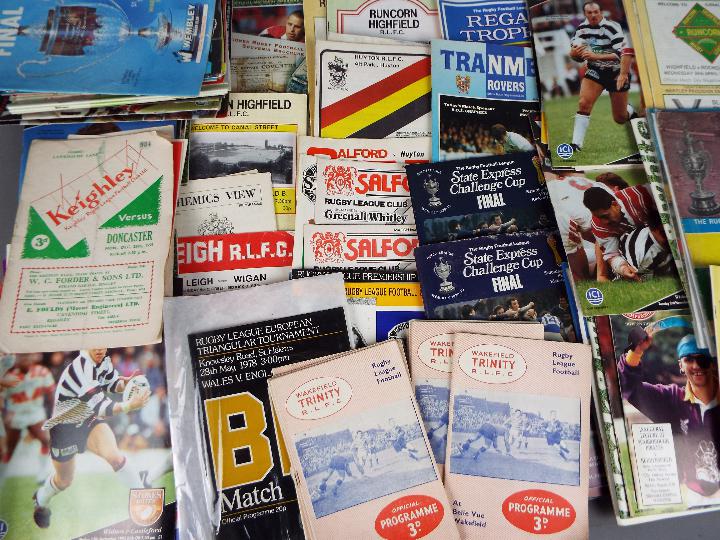 Rugby League - approximately 100 match programmes comprising a varied selection of clubs dating