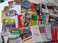 Rugby League - a collection of approximately 100 souvenir programmes, predominantly Warrington,