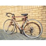 A Harry Quinn vintage racing bicycle, 53 cm frame, quick release wheels,