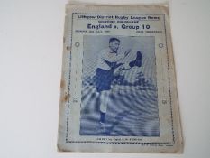 Rugby League - Lithgow District Rugby League News souvenir programme, England v Group 10,