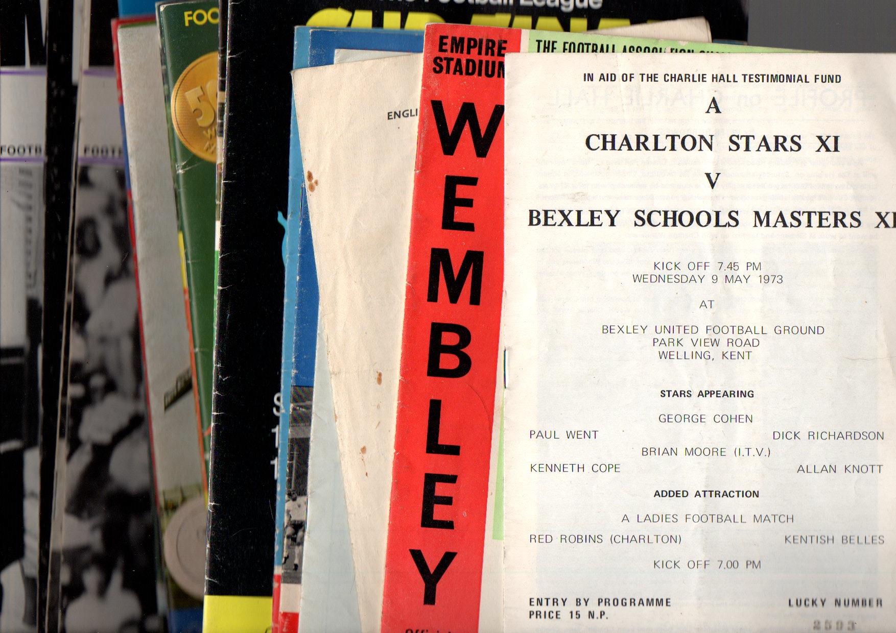 Football Programmes. An interesting selection 1960s onwards to include Finals, Internationals etc.