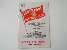 Liverpool F C - a football matchday programme, Liverpool -v- Cardiff City,