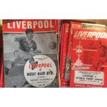 Liverpool Football Programmes. Large quantity of Liverpool FC homes mainly 1970s and 1980s.