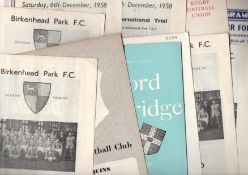 Rugby Union Programmes. Small selection of mainly Birkenhead Park 1950s issues.