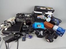 Photography - A collection of cameras and photographic equipment to include Olympus, Kodak,