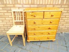 A pine chest of two over four drawers, approximately 94 cm x 85 cm x 40 cm,