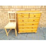 A pine chest of two over four drawers, approximately 94 cm x 85 cm x 40 cm,