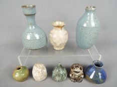 A collection of studio pottery to include Briglin Pottery and similar,