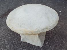 Garden Stoneware - A reconstituted stone staddle stone in two parts.
