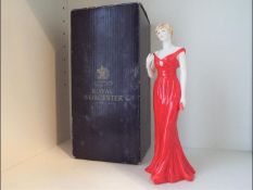 A Royal Worcester figurine depicting Princess Diana, in original box with internal packing piece,