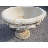 Garden Stoneware - A large reconstituted stone Acanthus garden urn decorated with acanthus leaves