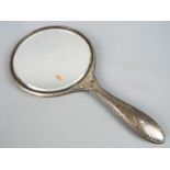 A George V silver hallmarked dressing table hand mirror, Chester assay 1923,
