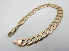 A 9ct yellow gold bracelet stamped .375, approximately 19.5 cm (l) and 8.7 grams all in.