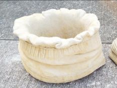 Garden Stoneware - A large reconstituted stone garden planter in the shape of a sack