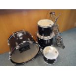 A CB Drums drum kit (snare drum and cymbals missing).