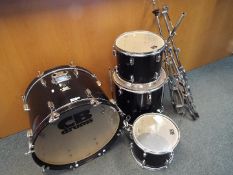 A CB Drums drum kit (snare drum and cymbals missing).