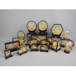 A collection of Chinese, cork landscape dioramas, in cases, varying sizes.