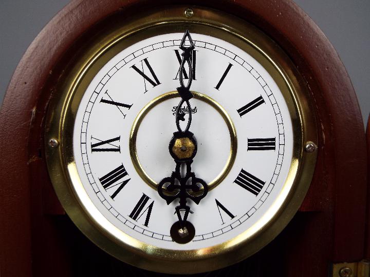 Three clocks to include a Brevete travel alarm clock, a Metamec mantel clock and similar. - Image 7 of 10