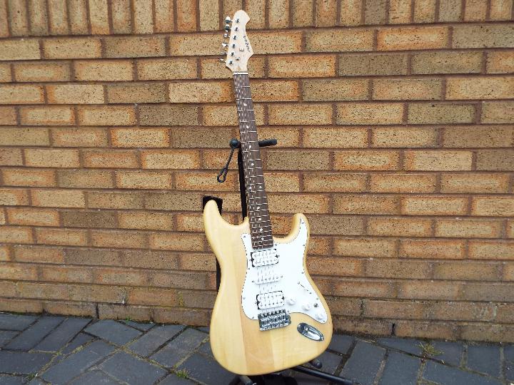 An Aria six string STG Series, Stratocaster type, electric guitar with carry case. - Image 2 of 12