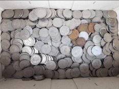 A large quantity of one shilling coins,
