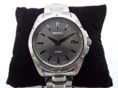 A boxed gentleman's Seiko wristwatch, ref. SGEF79P1, including outer card box, appears unused.