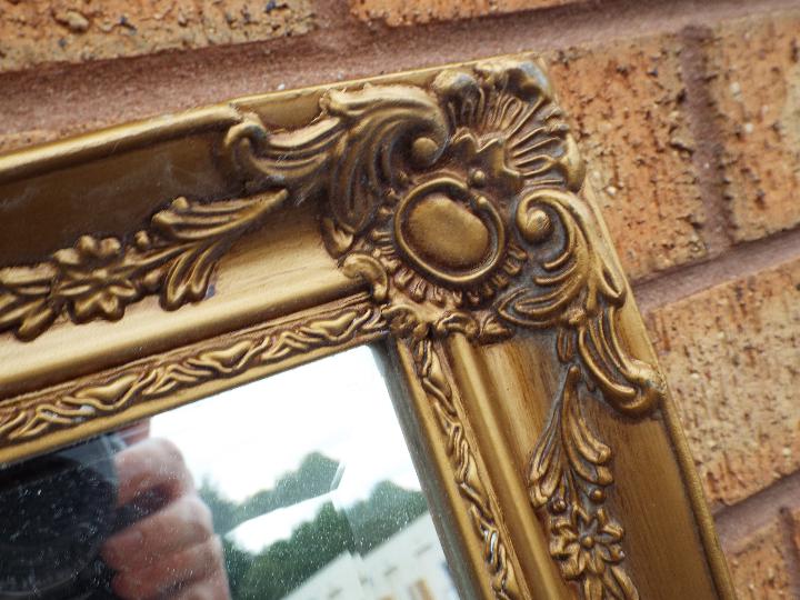 Two decorative gilt framed wall mirrors, largest approximately 76 cm x 106 cm. - Image 4 of 5