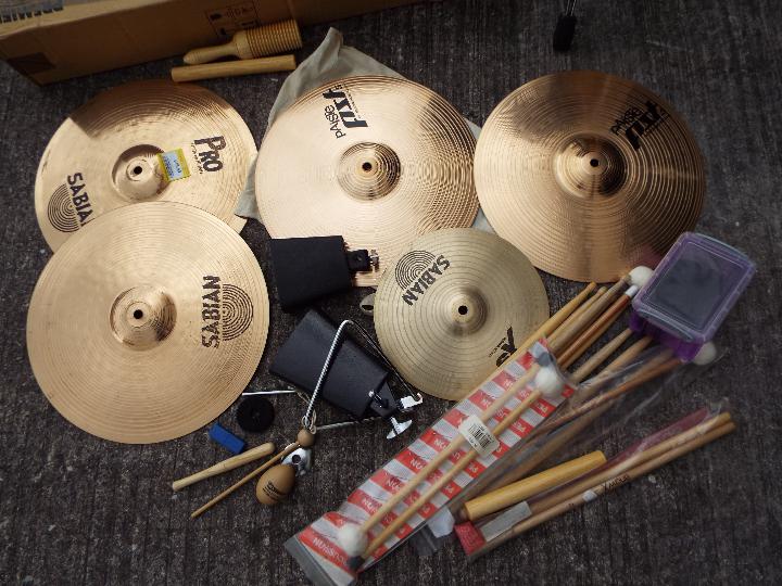 A quantity of drumming related equipment to include stool, hi-hat, cymbal stand, - Image 2 of 5