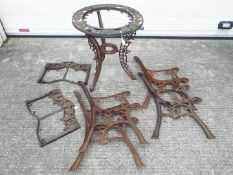 A cast iron garden table,