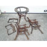 A cast iron garden table,