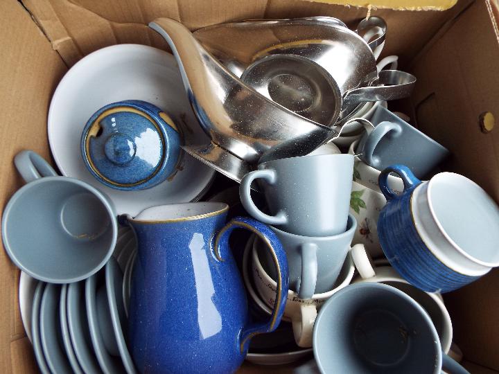 A mixed lot to include ceramics, metalware, kitchenalia and other, four boxes. - Image 5 of 5