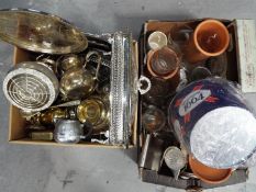 A mixed lot to include metalware, brewer