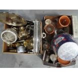 A mixed lot to include metalware, brewer