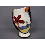 Lorna Bailey - a Lorna Bailey twin handled vase decorated in the Tropicana pattern,