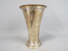 A George V silver trumpet vase, stamped .