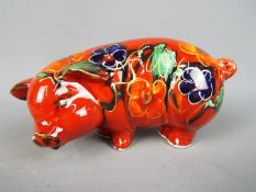 Anita Harris - a Anita Harris ceramic pig, signed, approx 7.