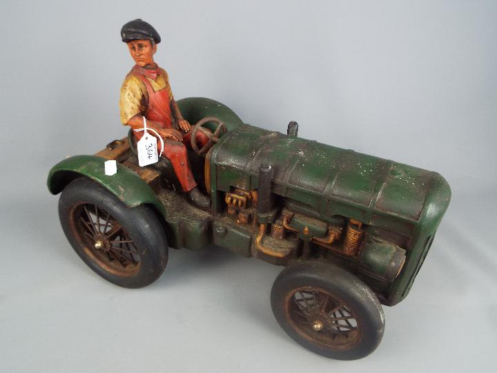 Two vintage decorative models comprising a motorcycle and a tractor, - Image 2 of 3