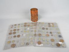 A small quantity of coins, foreign and UK,