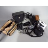 Photography - Lot to include cased binoculars, cameras comprising Canon A1, Fujica Auto-5,