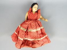 Lenci topsy turvy doll in traditional Spanish costume, Italian, circa 1930.