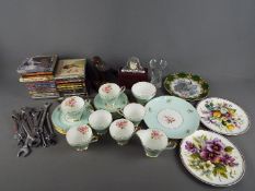 A mixed lot to include ceramics, BBC Radio Collection CD's and cassettes, cut glass vase,