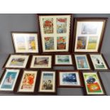A collection of framed advertising prints to include rail related, tourism, motoring and similar.