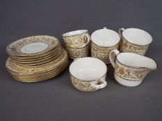 Royal Worcester - A quantity of Royal Worcester tea wares in the Hyde Park pattern, 20 pieces.