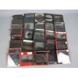 A collection of thirty six 3¼" sq magic lantern slides, varying images to include castles, boats,